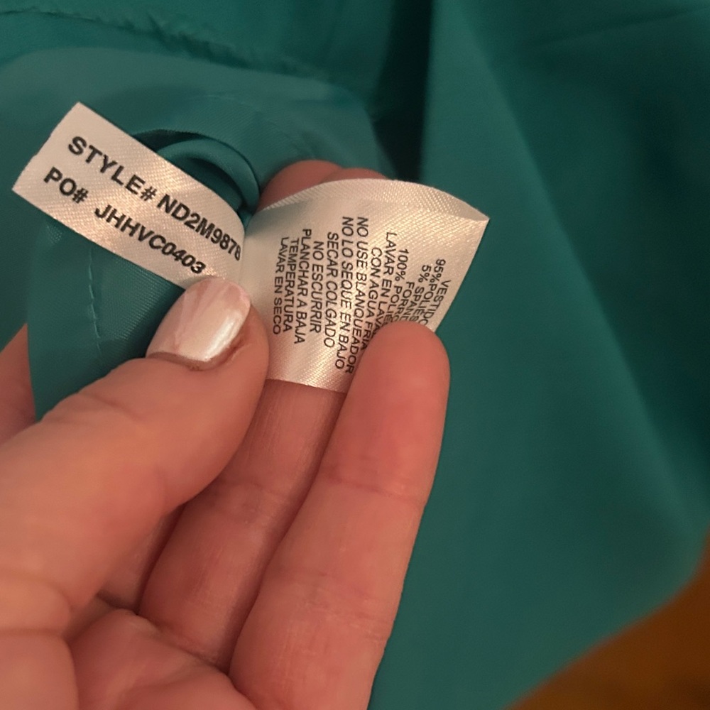 Elegant Teal Short Sleeve Dress - Picture 3 of 8